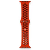 Apple Watch 38-40mm Silikon Kayış - Kırmızı/Siyah - 2