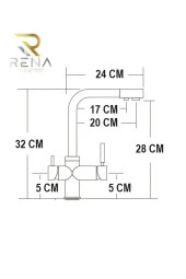 Rena Desıgn Beyaz Arıtmalı Mutfak Eviye Bataryası 3 Yollu L Boru Lüx Su Tasaruflu Musluk  Garantili - 6