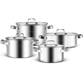 Karaca Noa PowerSteel 8 Parça 316 Çelik Tencere Seti - 1