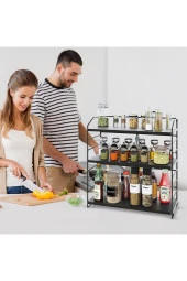 Ayarlanabilir Raflı 40cm Baharatlık, Organizer, Düzenleyizi Tezgahüstü Banyo, Mutfak, Ofis Model-1 Siyah - 5