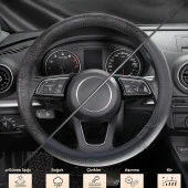 Michelin MC1003N Premium Suni Deri Direksiyon Kılıfı SİYAH thumbnail 4