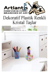 Dekoratif Plastik Renkli Kristal Taşlar 45 li 1 Paket Elmas Taşlar Oyuncak Değerli Taşlar - 3