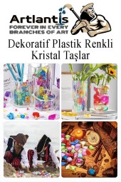 Dekoratif Plastik Renkli Kristal Taşlar 45 li 1 Paket Oyuncak Elmas Taşlar Oyuncak Değerli Taşlar - 4