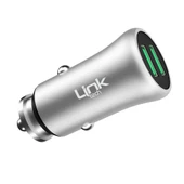 LinkTech M580 12W 2.4A Metal Araç İçi Şarj Aleti Adaptör (Başlık) - 2