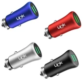 LinkTech M580 12W 2.4A Metal Araç İçi Şarj Aleti Adaptör (Başlık) - 1