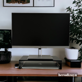 Monitör Standı - Laptop Standı - Monitör Yükseltici - Metal -Mat Siyah - 5