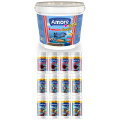 Amore Protein Garlic Malawi Ciklet 2.4Kg Pro Chips Kova Balık Yemi,Betta-Goldy Mix-Tropikal- 4x125ml - 1