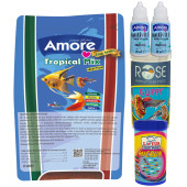 Amore Tetra-melek-lepistes-moli 5li Balık Yemi Seti,tropical Mix 460gr,guppy 250,micron Yavru - 1