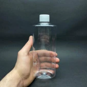 400 cc Silindir Kısa Şeffaf Pet Şişe , Beyaz Kapaklı Pet Şişe 400 Ml  x 3 Adet thumbnail 2