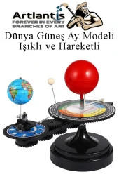 Dünya Güneş Ay Modeli Işıklı ve Hareketli 1 Adet Güneş Sistemi Deney Seti Astronomi Solar Sistem Deney Seti - 1