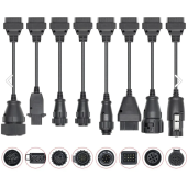 8 Parça Ağır Vasıta Araç Kablo Seti (Universal Obd2) Delphi, Autocom, Wurth, Launch uyumlu - 1