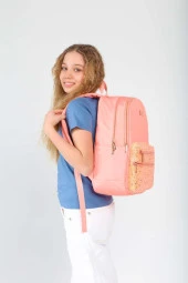 Kaukko Magic Dreams Sırt Çantası Taşlı Pullu Somon K1731 thumbnail 2