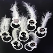 Nedime Bilekliği Gümüş Renk Pleksili Beyaz Otrişli 7 Adet thumbnail 3