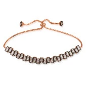 925 Ayar Gümüş Rose Baget Taşlı Asansör Bileklik thumbnail 1