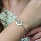 925 Ayar Gümüş Kar Tanesi Bileklik thumbnail 2