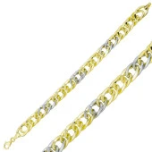 ​925 Ayar Gümüş İki Renkli Zincir Bileklik thumbnail 1