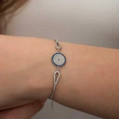 925 Ayar Gümüş Nazar Bileklik thumbnail 5