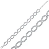 925 Ayar Gümüş Oval Taşlı Bileklik - 1