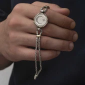 925 Ayar Gümüş Ay Yıldız Erkek Bileklik - 3