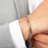 925 Ayar Gümüş Oksitli Erkek Bileklik thumbnail 1