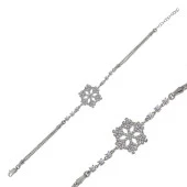 925 Ayar Gümüş Kar Tanesi Kadın Bileklik - 2