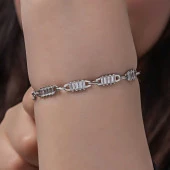 925 Ayar Gümüş Baget Taşlı Kadın Bileklik thumbnail 3