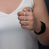 Gümüş Dikdörtgen Zirkon Taşlı Kadın Bileklik thumbnail 2