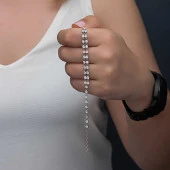 925 Ayar Gümüş Zirkon Taşlı Çift Sıra Kadın Bileklik thumbnail 2