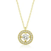 Gümüş Gold Minimal Yuvarlak Tektaş Kadın Kolye thumbnail 2