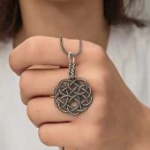 Gümüş Kazaziye Örgü Kadın Kolye thumbnail 2