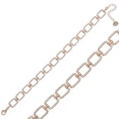 925 Ayar Gümüş Rose Kare Taşlı Bileklik - 1