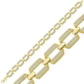 925 Ayar Gümüş Gold Zirkon Taşlı Kadın Bileklik thumbnail 1