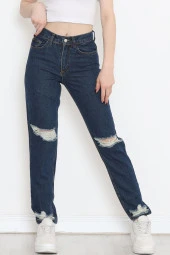 Lazer Kesim Boyfriend Kot Pantolon Koyumavi - 16667.925. - 1