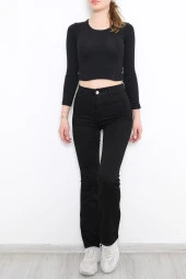 Biendes İspanyol Paça Solmayan Kot Pantolon Siyah - 1432.1431. thumbnail 4