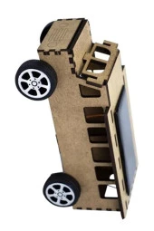 Boyanabilir Güneş Enerjili Otobüs Yapım Seti 1 Paket Güneş Paneli Motor Çark Dişli Şaft Deney Seti Solar Enerjili Otobüs - 4