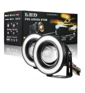 89 MM Turuncu Mercekli Angel Led Halkalı Sis Farı - 1