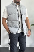Erkek Crozvise Slim Fit Şişme Yelek Gri KF03 - 1