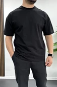 Erkek Oversize %100 Pamuk Original Sırt Baskılı T-shirt Siyah Edw092 thumbnail 2