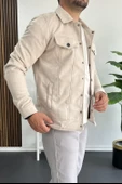 Erkek Slim Fit Cepli Nubuk Ceket Krem Edw081 - 2