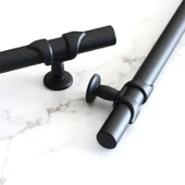 Maça Siyah Metal Kulp 192 mm-19.2 cm Mobilya Mutfak Çekmece Dolabı Dolap Kulpları Kulbu Kulpu - 4