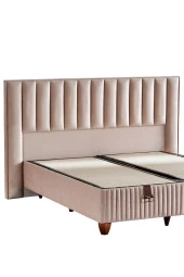 Niron  Hades Yatak Baza ve Başlık Seti 100x200 cm Tek Kişilik Paket Yaylı Lüks Yatak Krem Baza Başlık - 7