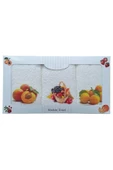 3 lü Meyve Baskılı %100 Pamuklu Mutfak Havlusu 30 x 50 Cm - 5