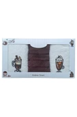 3 lü Kahve Baskılı %100 Pamuklu Mutfak Havlusu 30 x 50 Cm - 7