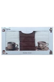 3 lü Kahve Baskılı %100 Pamuklu Mutfak Havlusu 30 x 50 Cm - 6