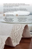%100 Keten Pamuk Dantelli Runner 50x130 cm Linen Kumaş Masa Örtüsü Sehpa Leke Tutmaz Mutfak Bej - 3
