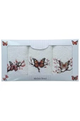 3 lü Kelebek Baskılı %100 Pamuklu Mutfak Havlusu 30 x 50 Cm - 4
