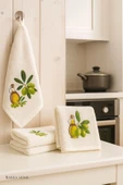 3 lü Zeytin Baskılı %100 Pamuklu Mutfak Havlusu 30 x 50 Cm - 9