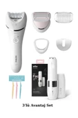 Philips 8000 Serisi Islak/Kuru Epilasyon Aleti Cihazı - Braun Mini Tüy Alma Makinesi - Kaş Usturası 3'lü Set - 1