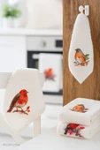 3 lü Kuş Baskılı %100 Pamuklu Mutfak Havlusu 30 x 50 Cm - 9