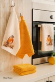 3 lü Kuş Baskılı %100 Pamuklu Mutfak Havlusu 30 x 50 Cm - 2